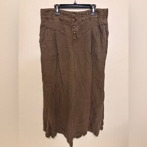 Anthropologie Army Green Flowy Pants, Size M